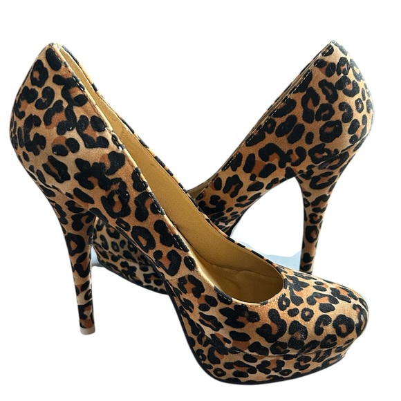 Fahrenheit Shoes - Y2K Fahrenheit Leopard Print Stiletto Platform Pumps, Women’s 7.5
